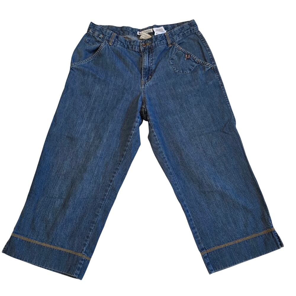 Columbia Sportswear Denim Capris Crop Jeans Womens Size 8 Blue Cotton 20 Inseam